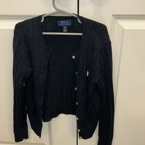 Ralph Lauren Polo sweater/cardigan size 7, great condition. Navy